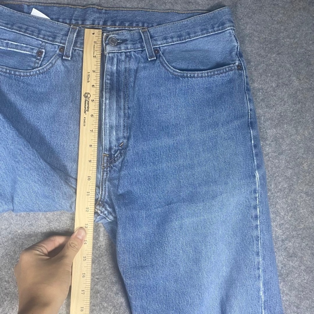 Levi Strauss 505 Mens W36 L32 Blue Denim Straight Fit Jeans Pants - Picture 11 of 12